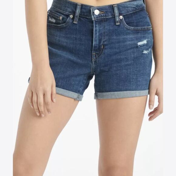 LEVI'S Mid Length Denim Shorts Sz 29 Blue - Picture 2 of 12